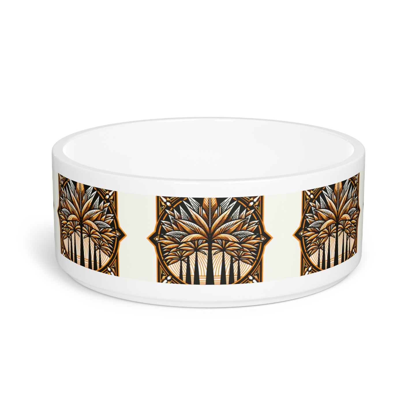 Pet Bowl, Deco Palm Trees, Cinnamon