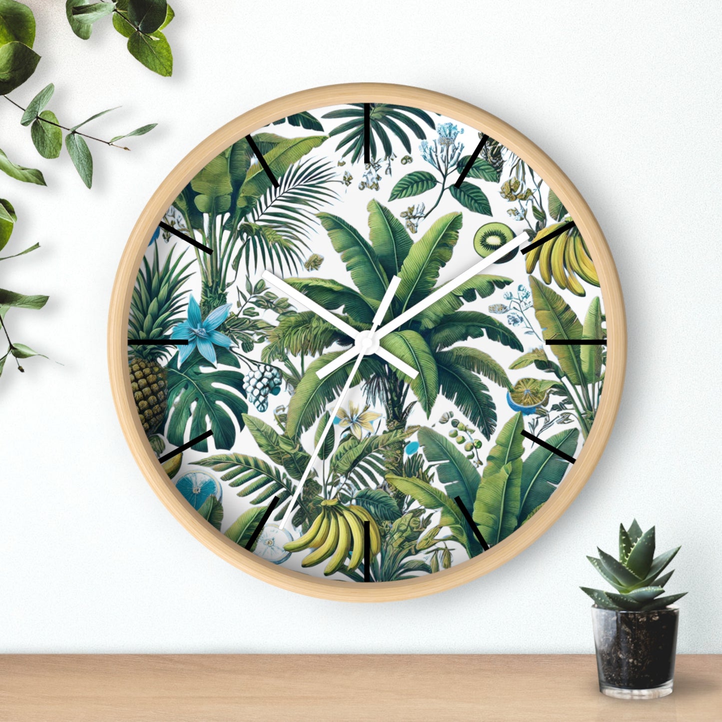 Tropical Fruit/White Wall Clock – Fun Home Decor for Nature Lovers, 6 Variants