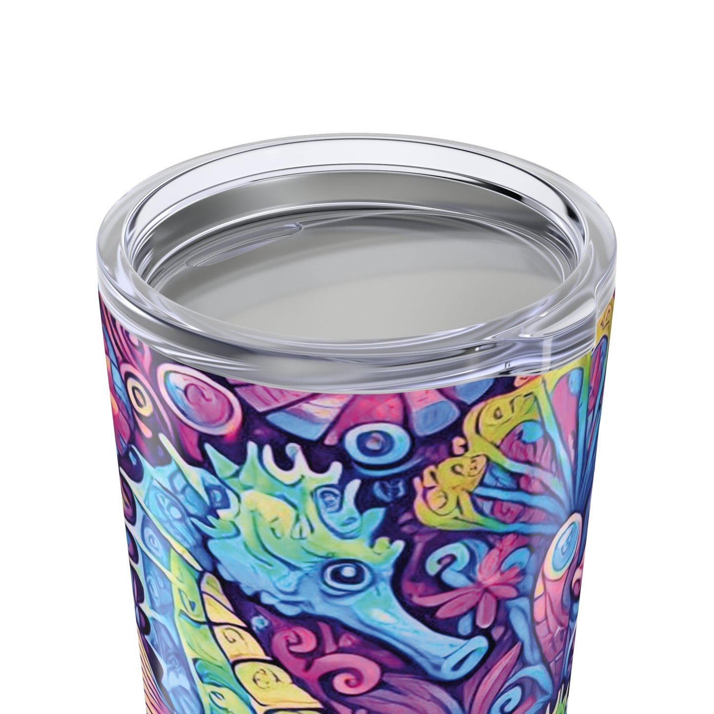 20oz Tropical Glossy Tumbler, Stainless Steel / Seahorse Trio, Fantasy Pop