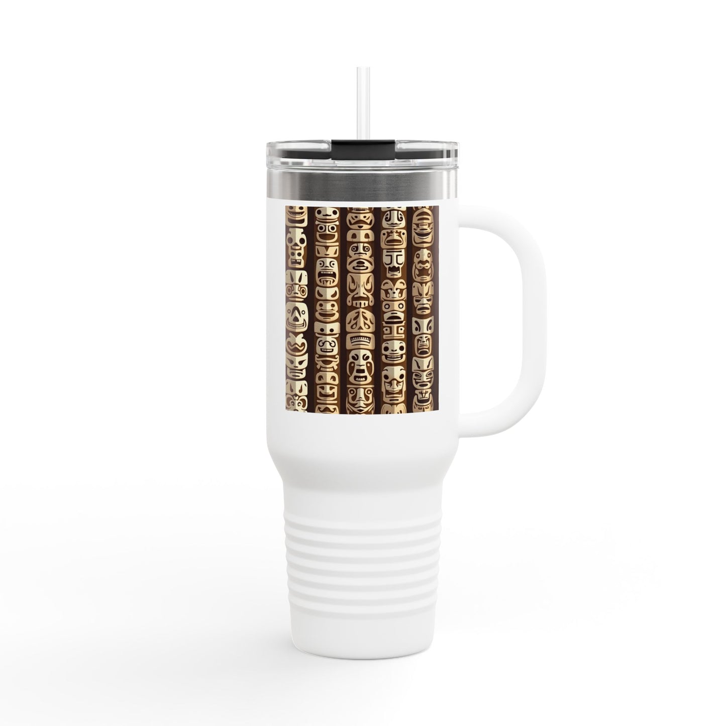 Funny Tiki Totems Insulated Travel Mug - 40oz - Perfect for Outdoor Adventures