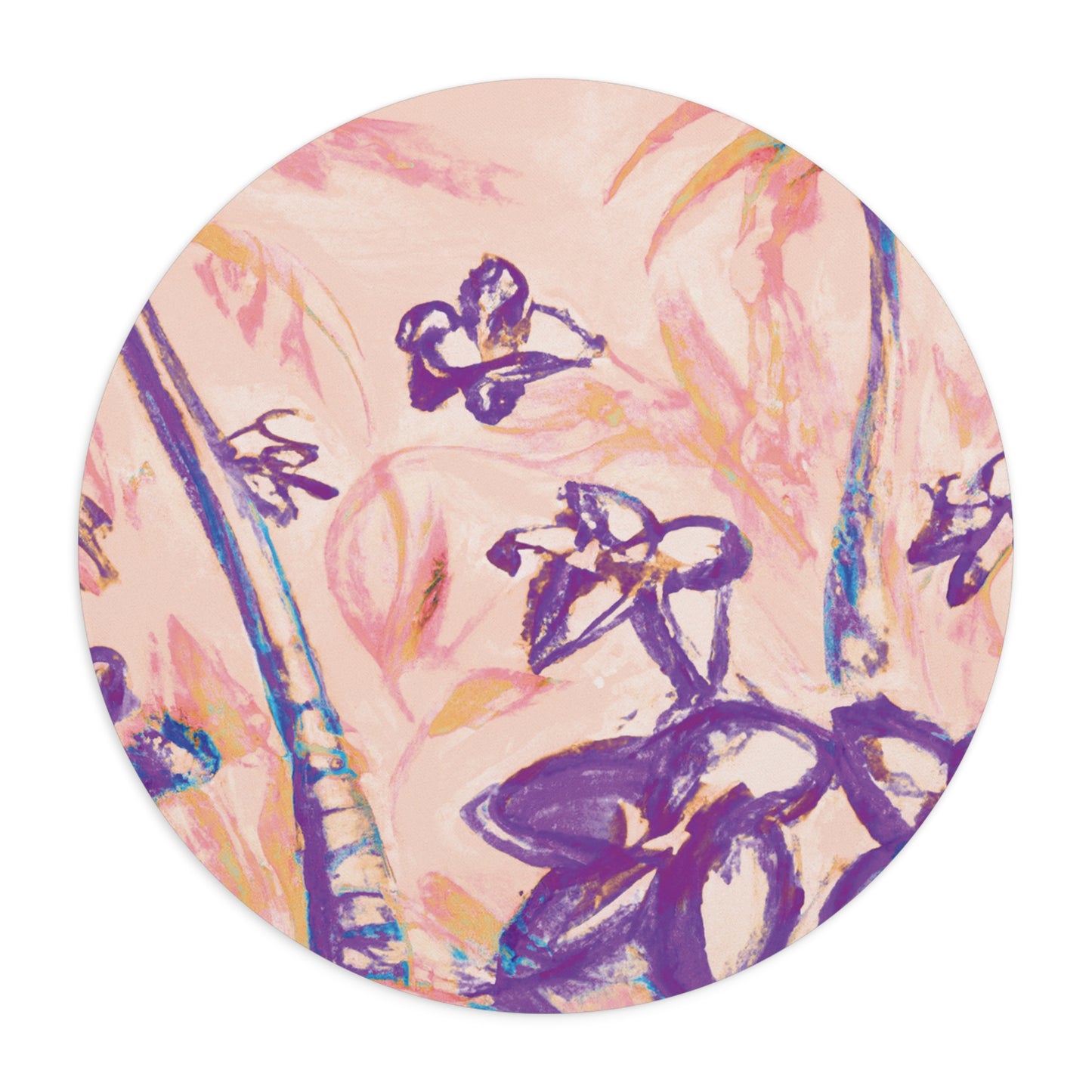Rainforest Mouse Pad, 2 Shapes - Beach Vibes for Home Office & Gamer / Tropical Doodles, Peach