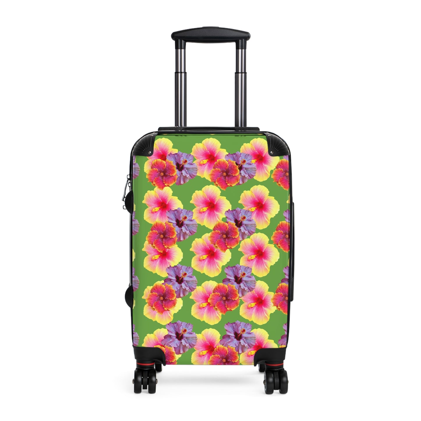 Colorful Tropical Suitcase - Stylish Travel Luggage for Adventurers / Three Colors Hibiscus Flowers