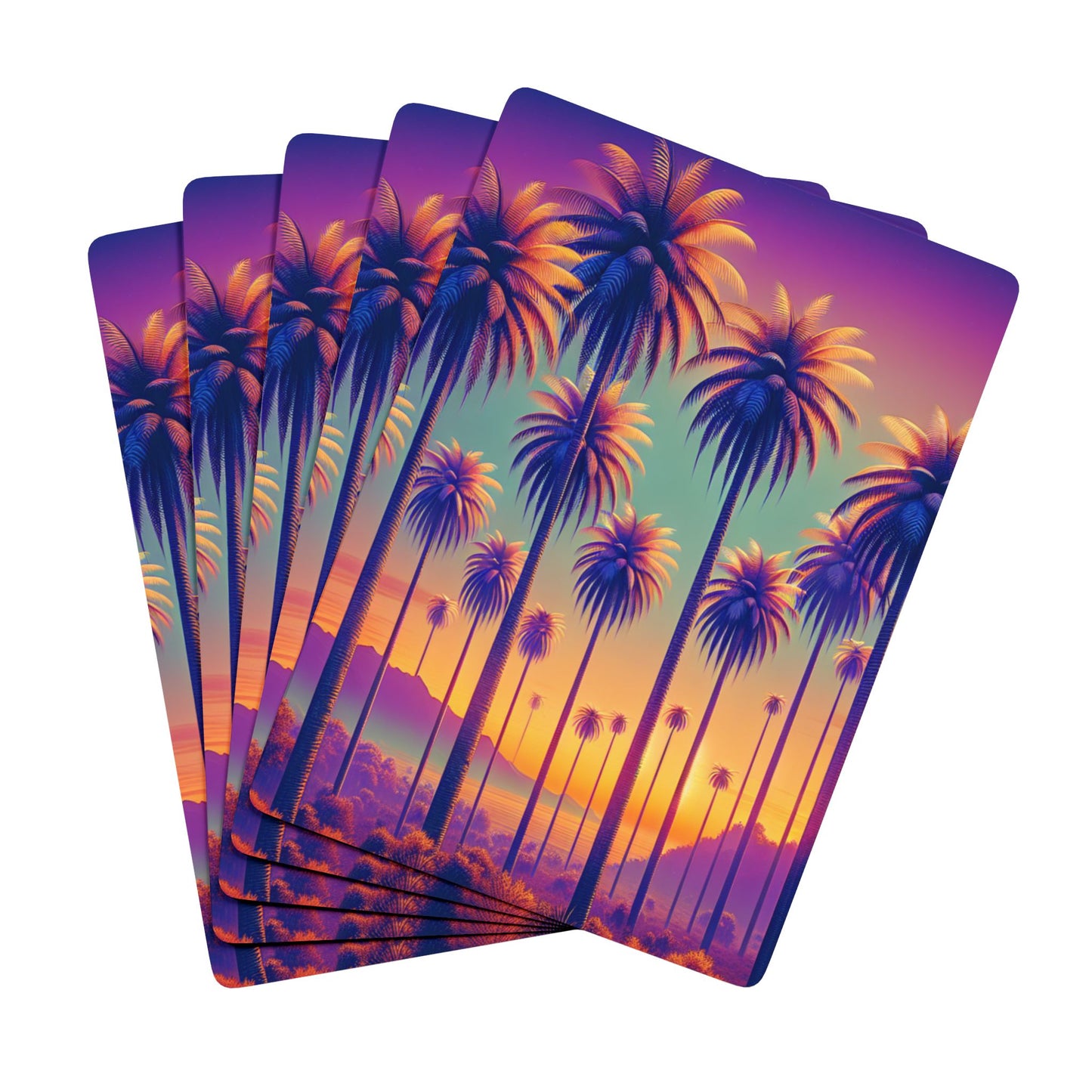 Poker-Sized Playing Cards - Sunset Palms