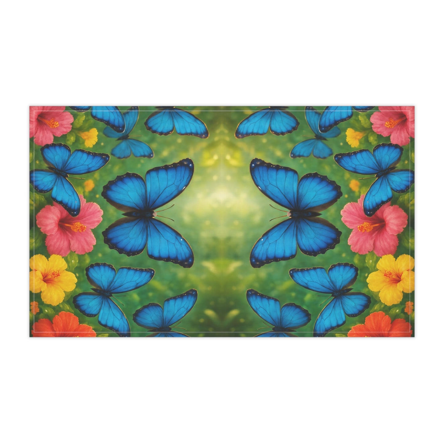 Tropical Tea Towels – Paradise Kitchen Decor / Morpho Butterflies Flight
