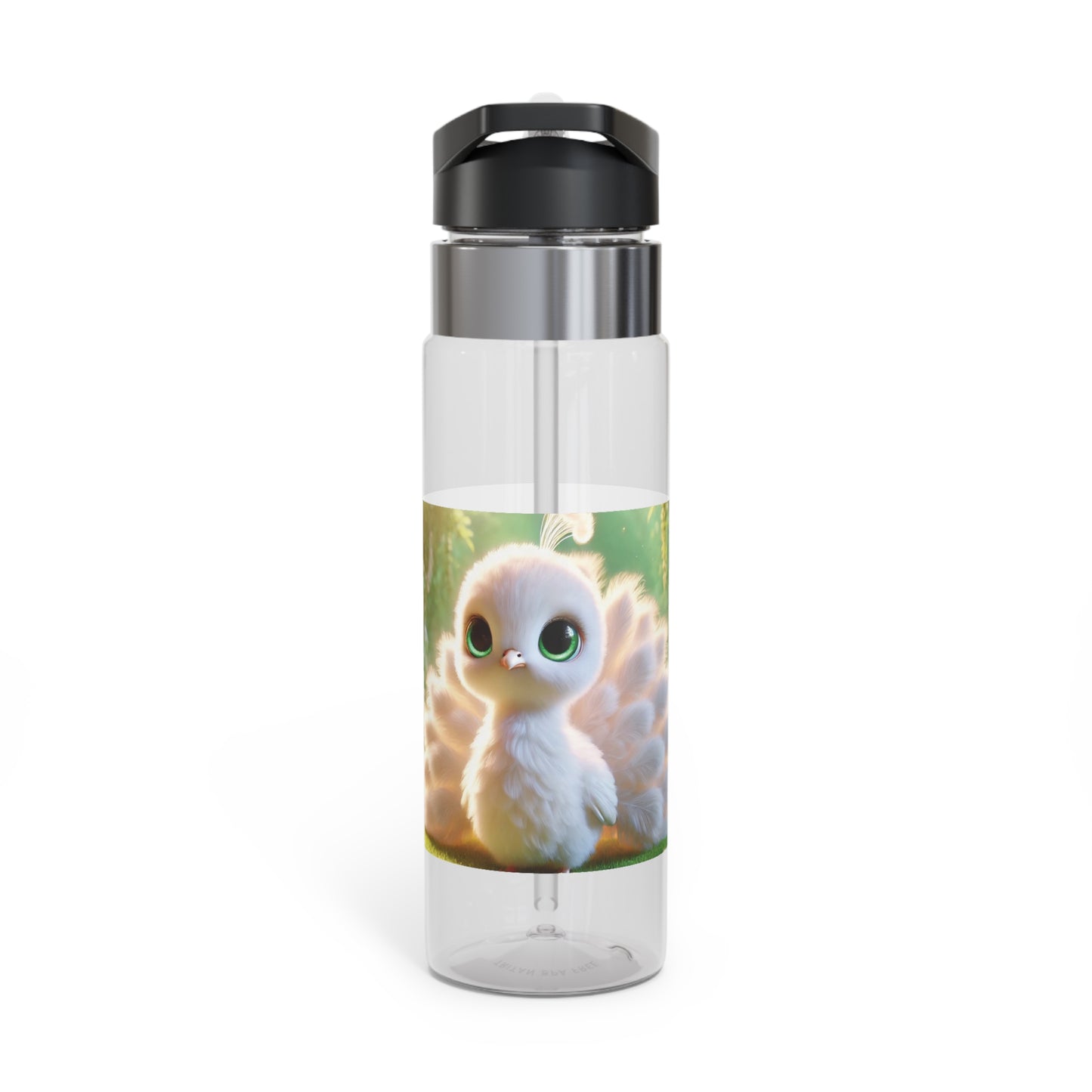 Tropical 20oz Tritan Sport Water Bottle -  Leakproof, Lightweight, BPA-Free / Baby White Peacock