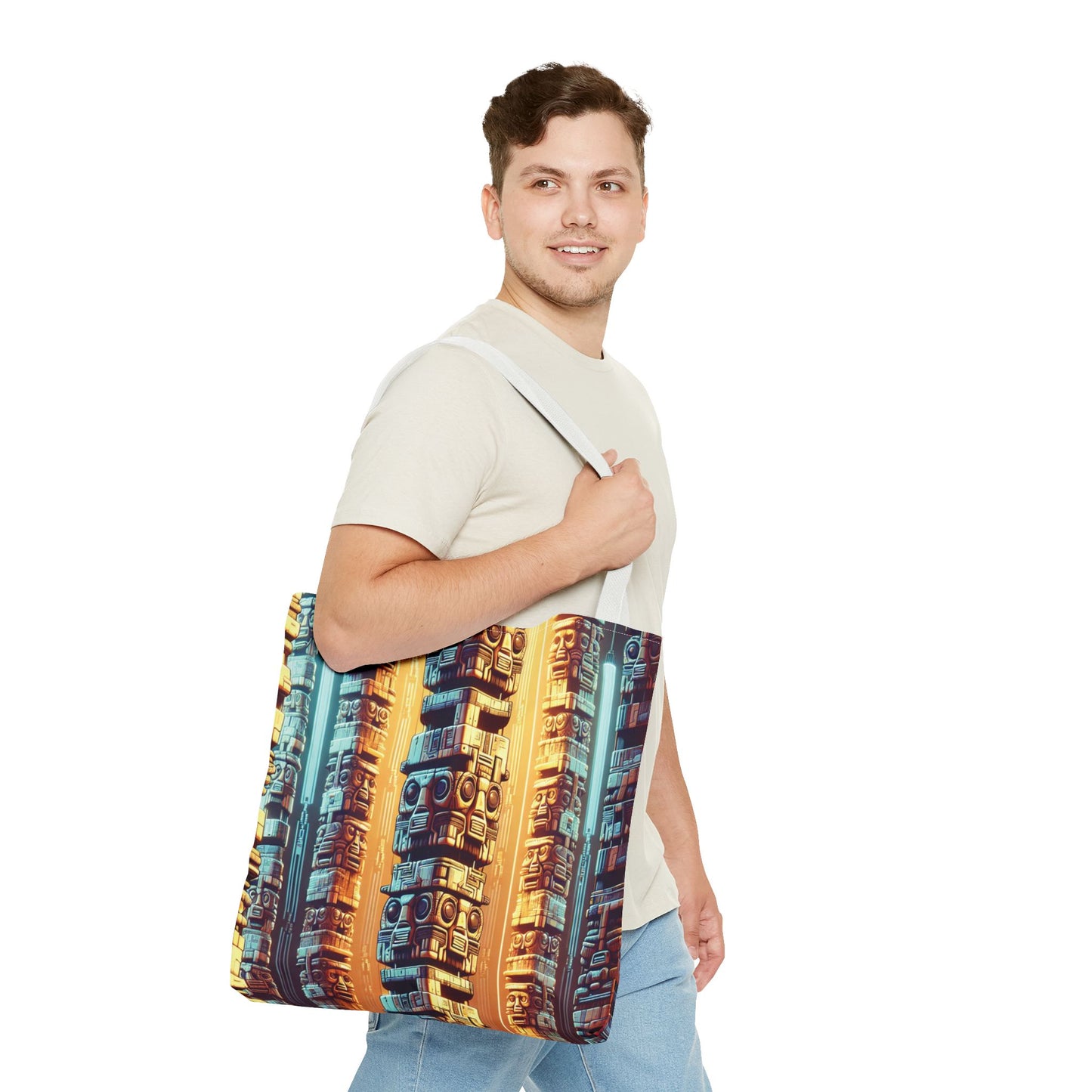 Techno Tiki Totems Tote Bag - 3 Sizes