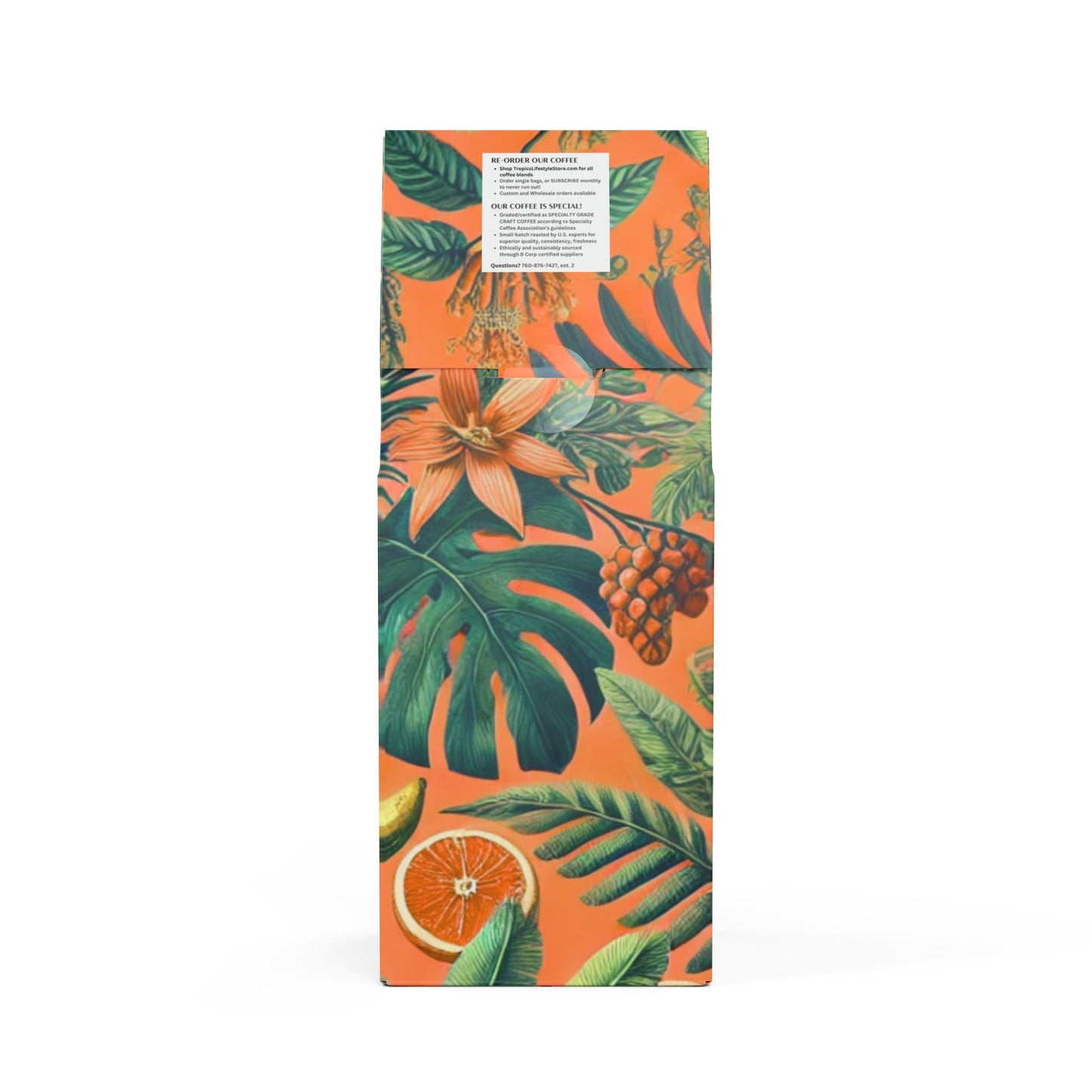 Citrus Bay Blend™ (Medium Roast) Specialty Grade Craft Coffee / Palms and More Tropical Fruit, White