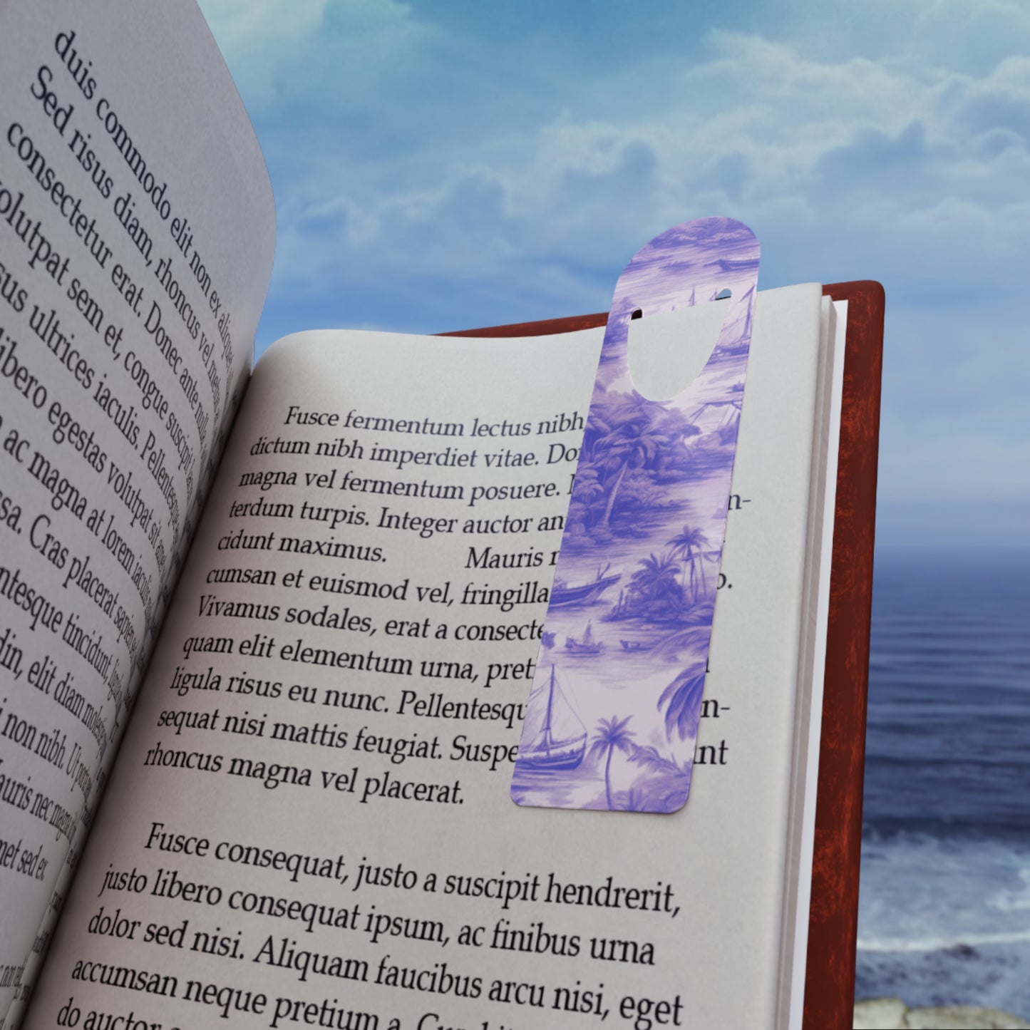 Bookmark - Aluminum, Tropical Toile, Purple