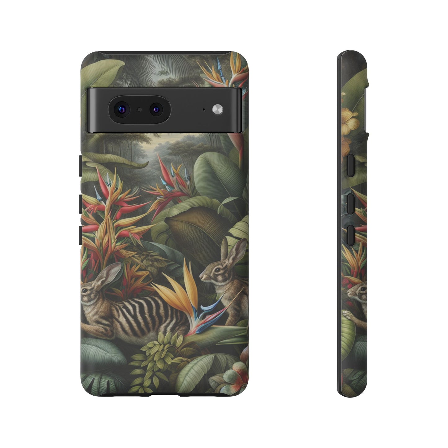 Rainforest Rabbit Outing Phone Case - Tough Cases with Summer Vibe