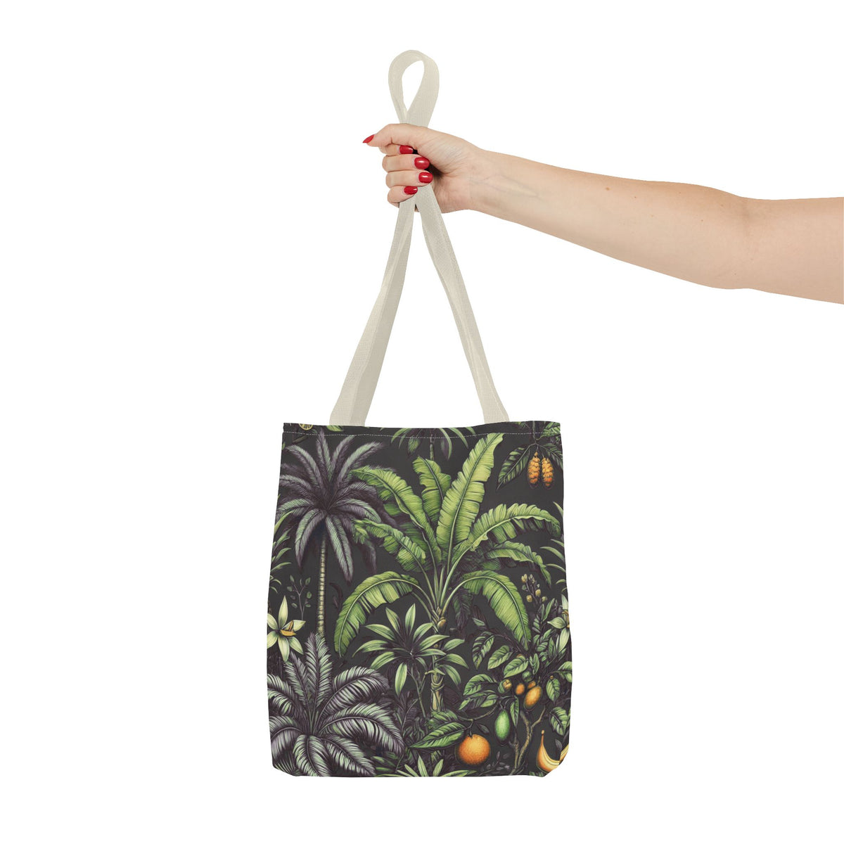 Tropical Fruit/Black Tote Bag - 3 Sizes