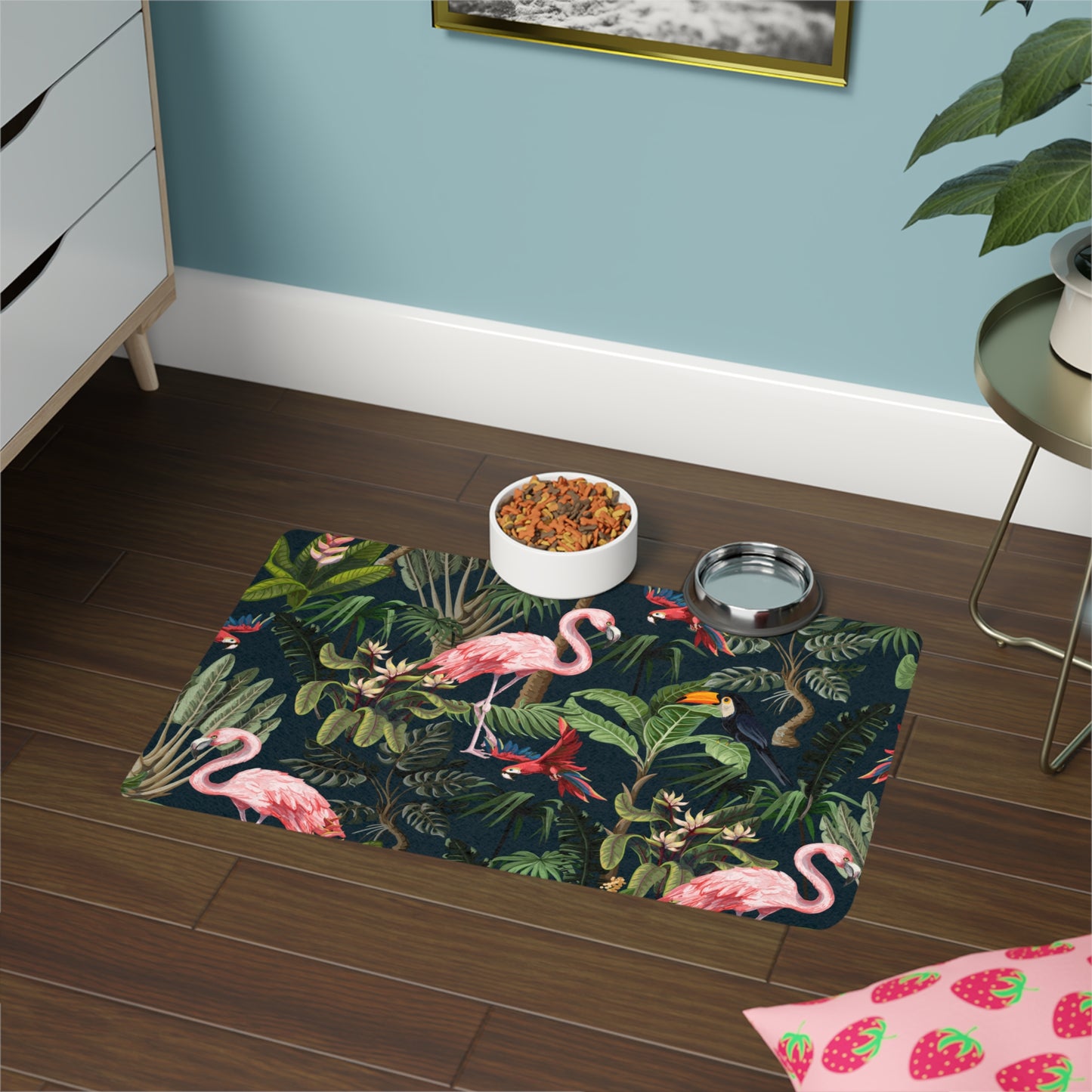 Pet Food Mat (12x18) - Midnight Rainforest Party