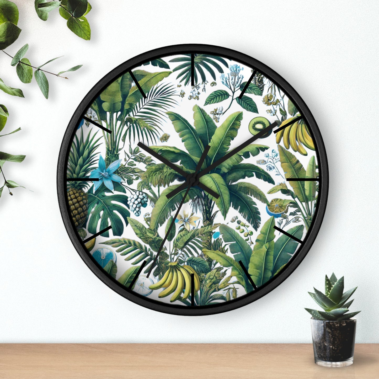 Tropical Fruit/White Wall Clock – Fun Home Decor for Nature Lovers, 6 Variants