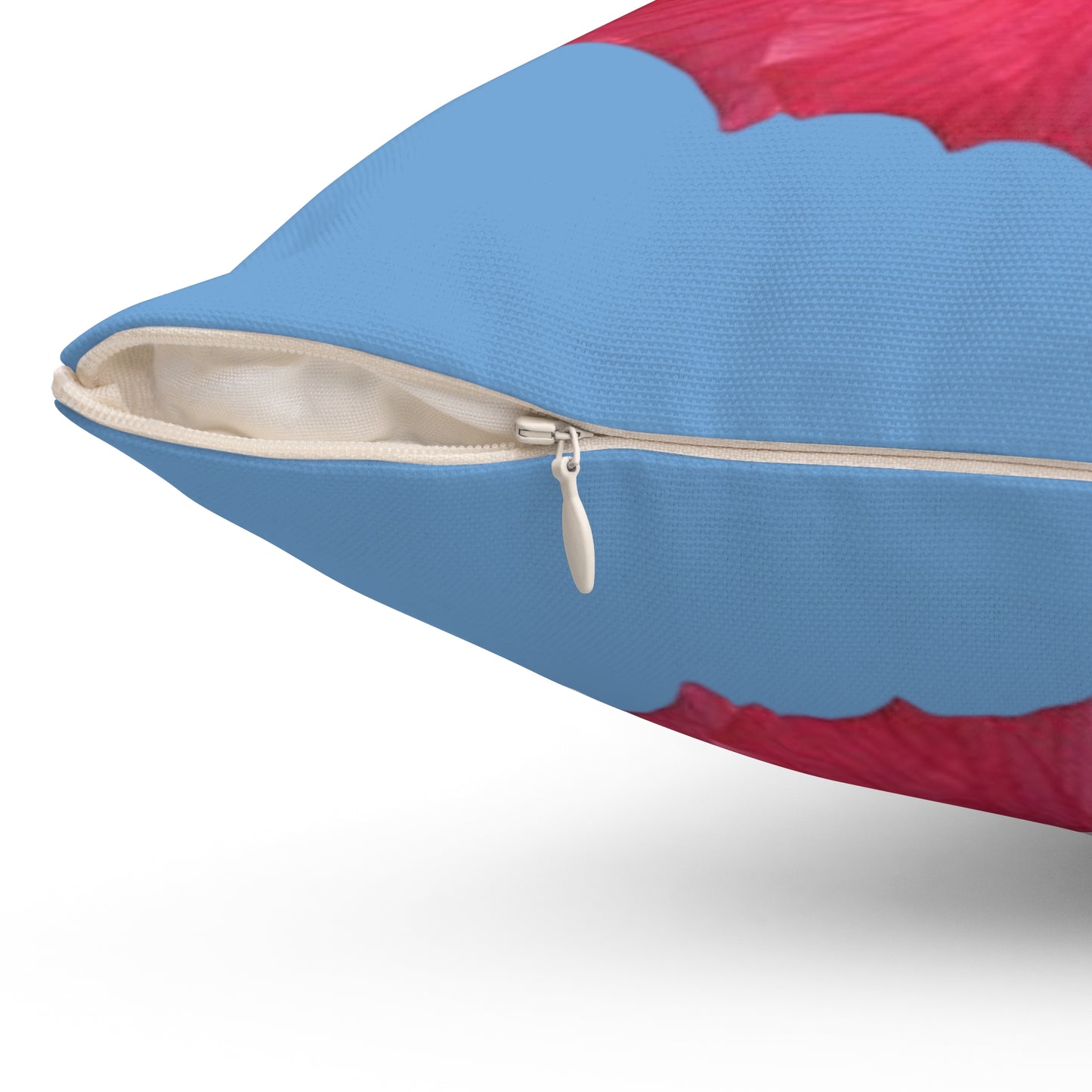 Decorative Pillow - Accent Cushion, 4 Sizes / Photo Pink Hibiscus, Lt. Blue