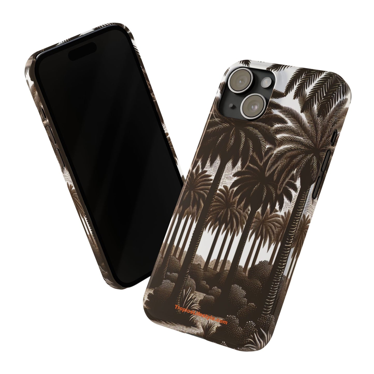 Slim Phone Cases - Woodcut Palm Grove