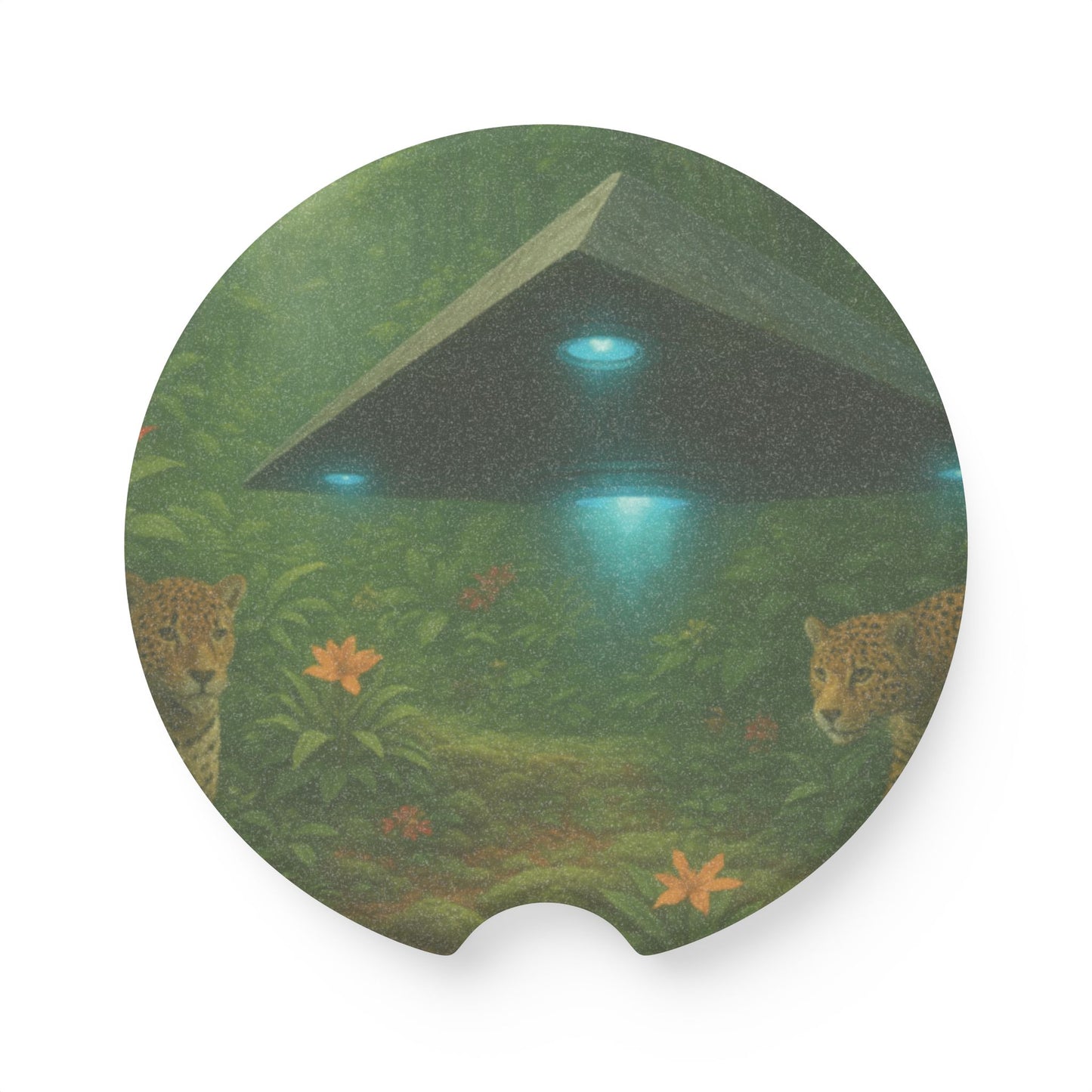 Soapstone Car Coaster - UFO and Jaguars