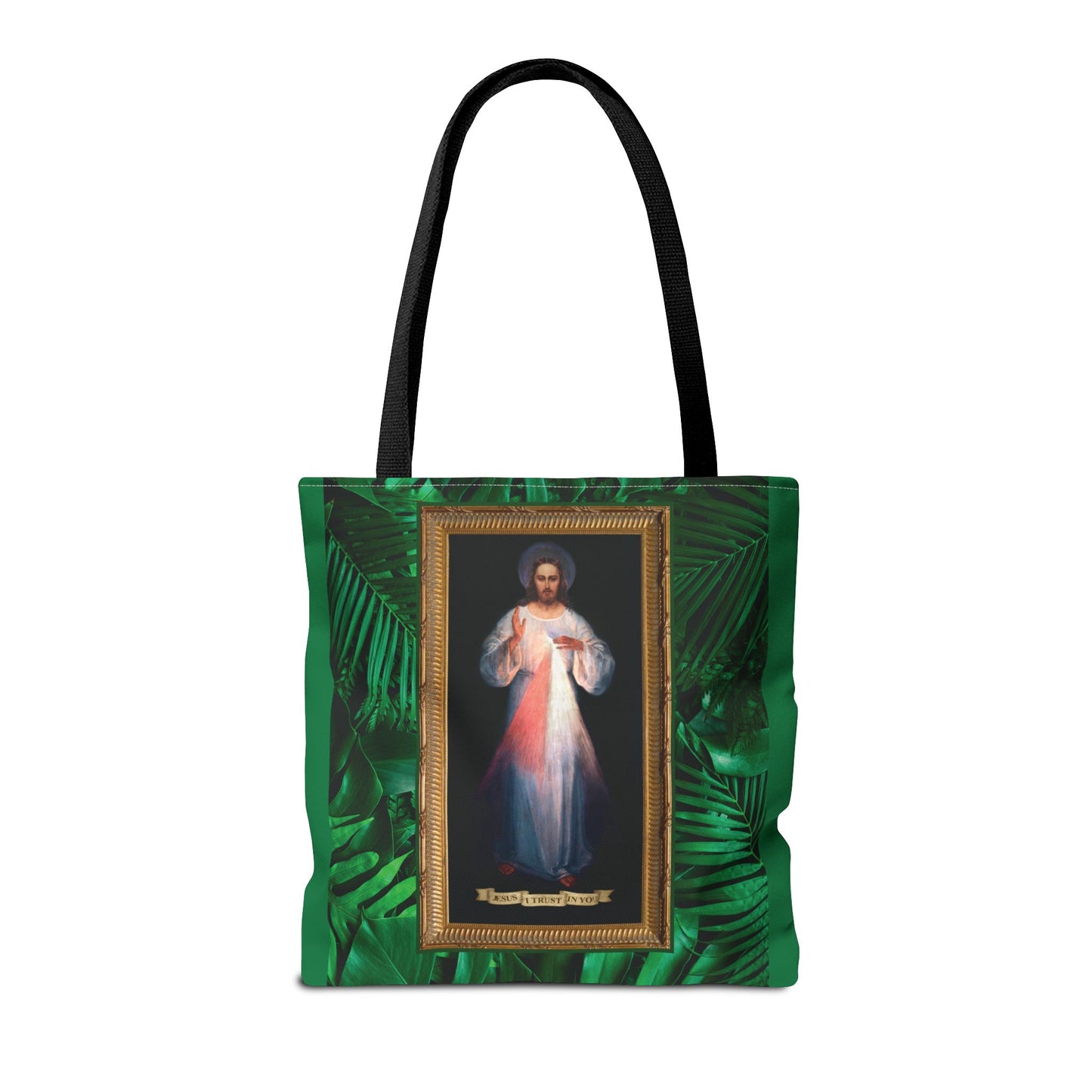 Religious Divine Mercy Tropical Tote Bag - 3 Sizes