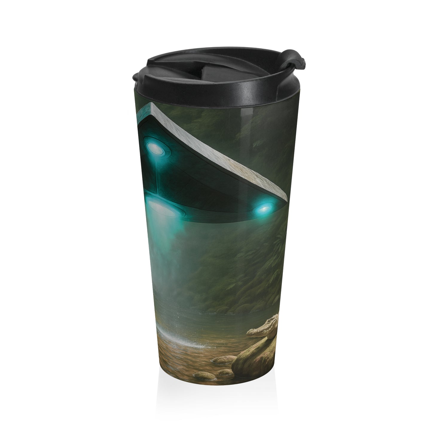 15 oz. Stainless Steel Travel Mug / UFO & Waterfall