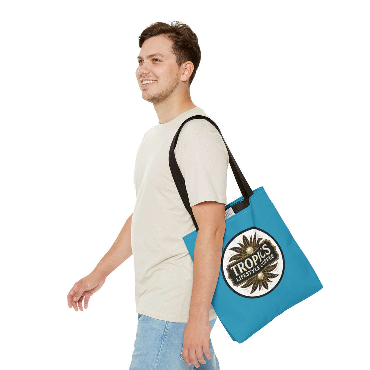 Tropics Lifestyle Coffee Tote Bag - 3 Sizes / Turquoise