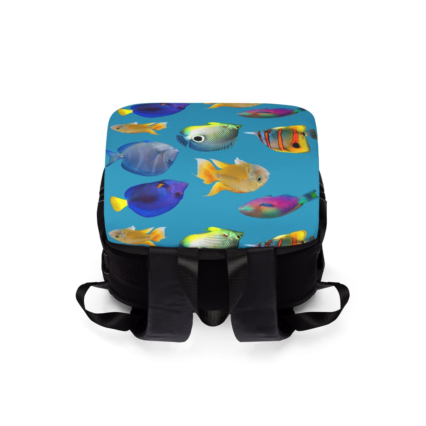 Tropical Casual Backpack - Perfect for Everyday Adventures / School of Fish, Turquoise