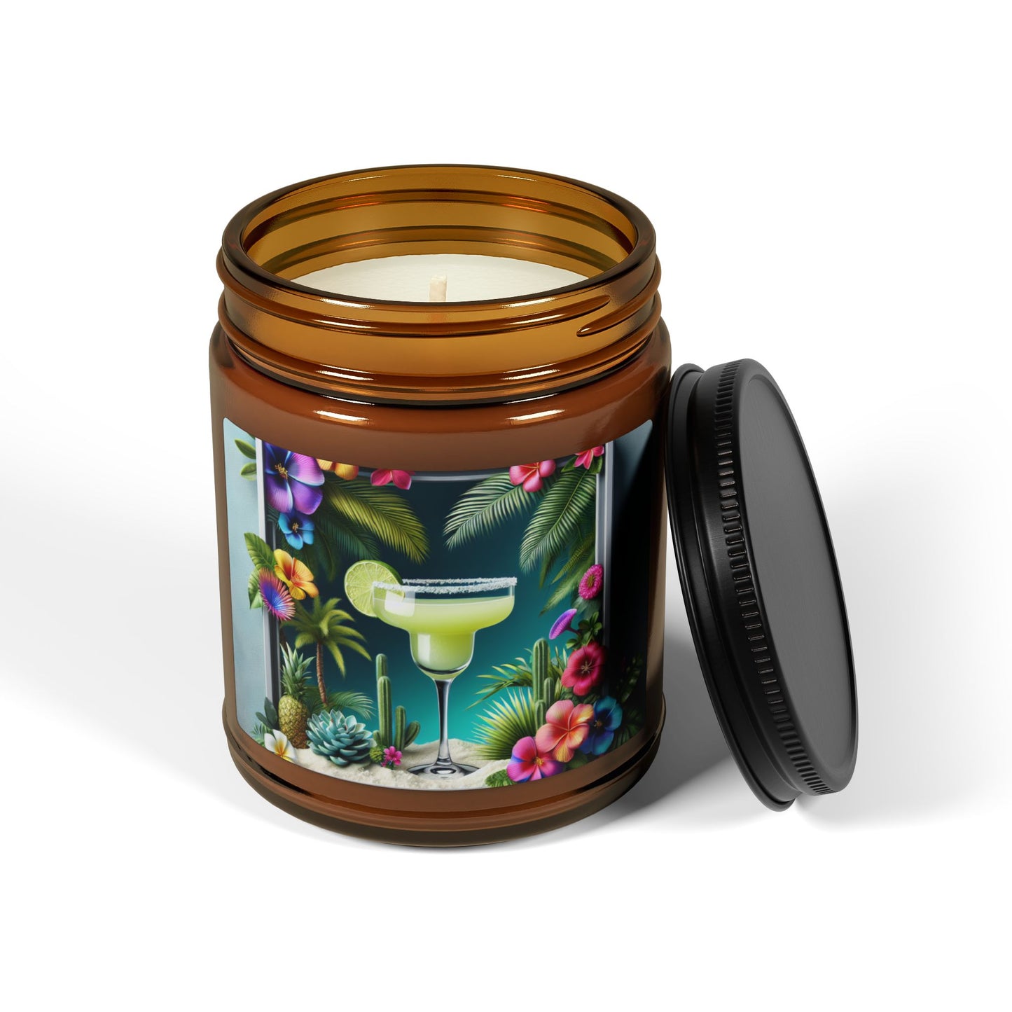 Soy Candle in Amber Jar - Multi-Size / Tropical Margarita