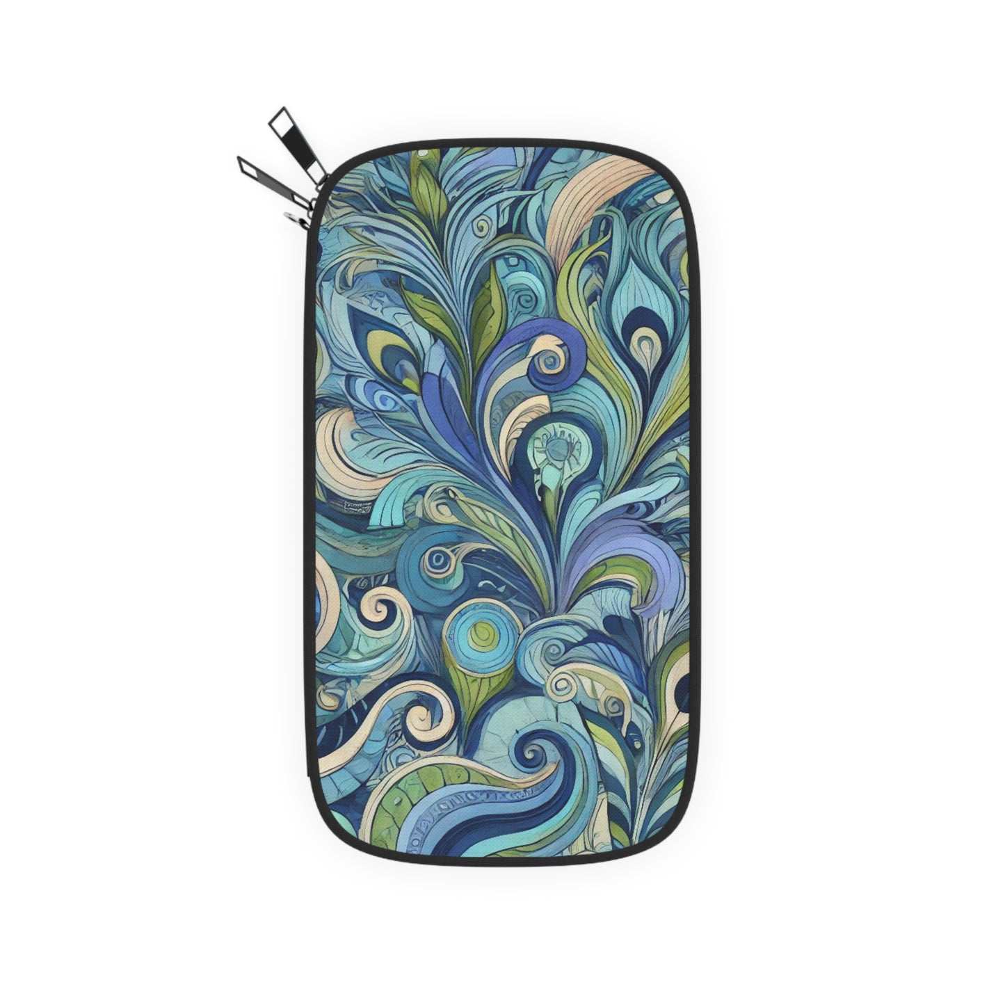 Passport Wallet – Perfect for Travelers & Adventurers / Feather Currents, Blue