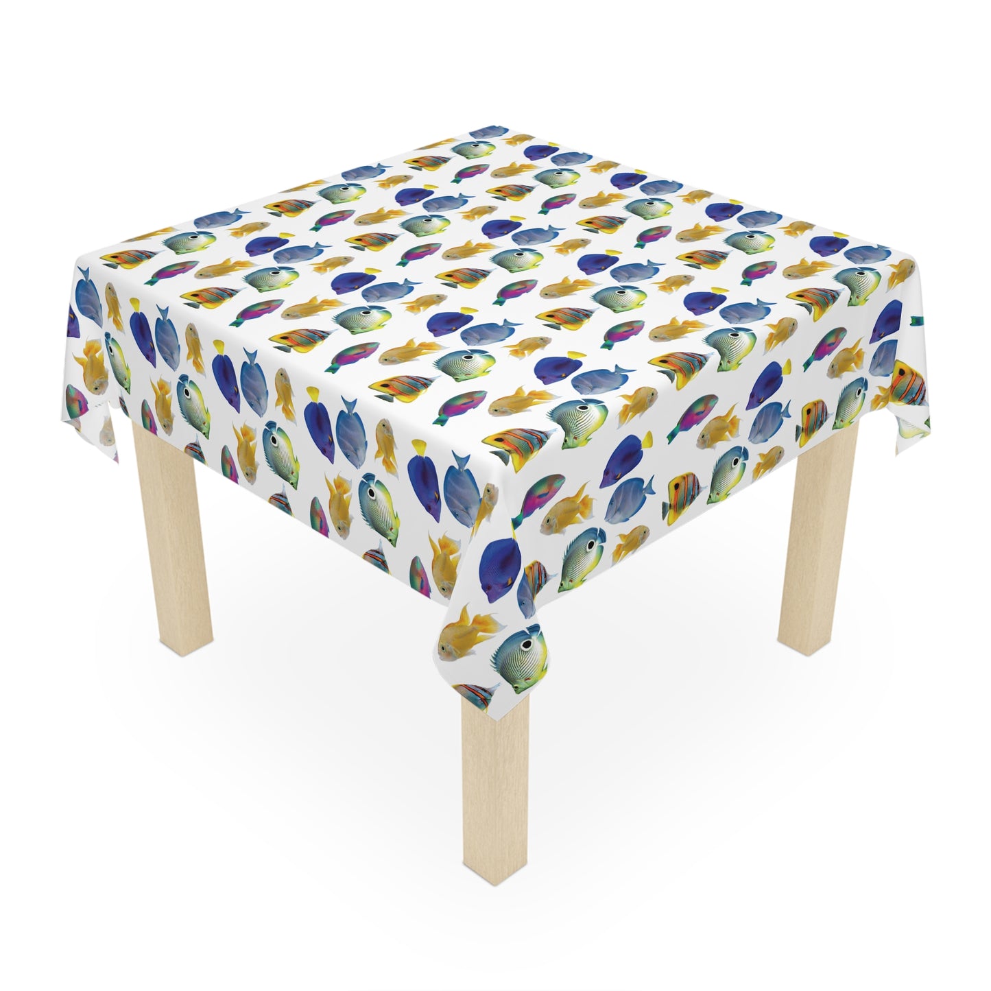 School of Fish/White Tablecloth, 55" x 55"