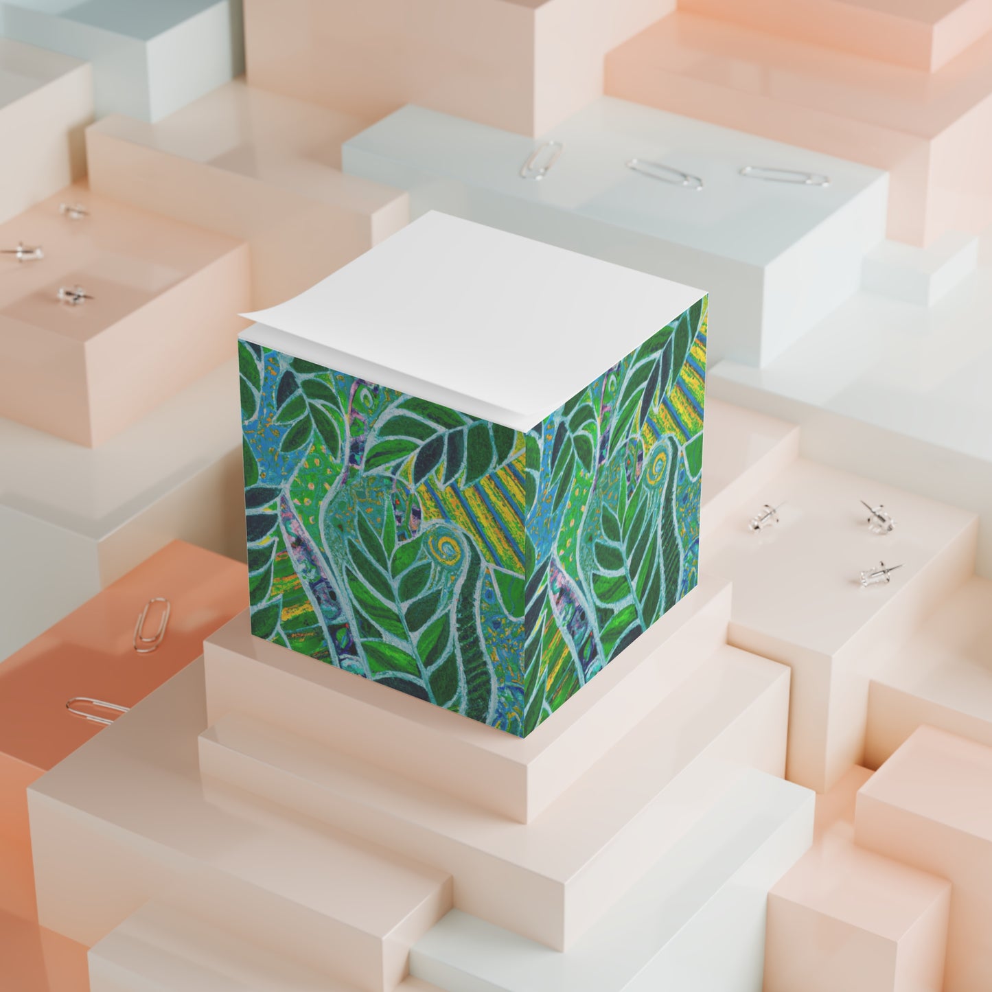 Note Cube - Amazon Whimsy, Green