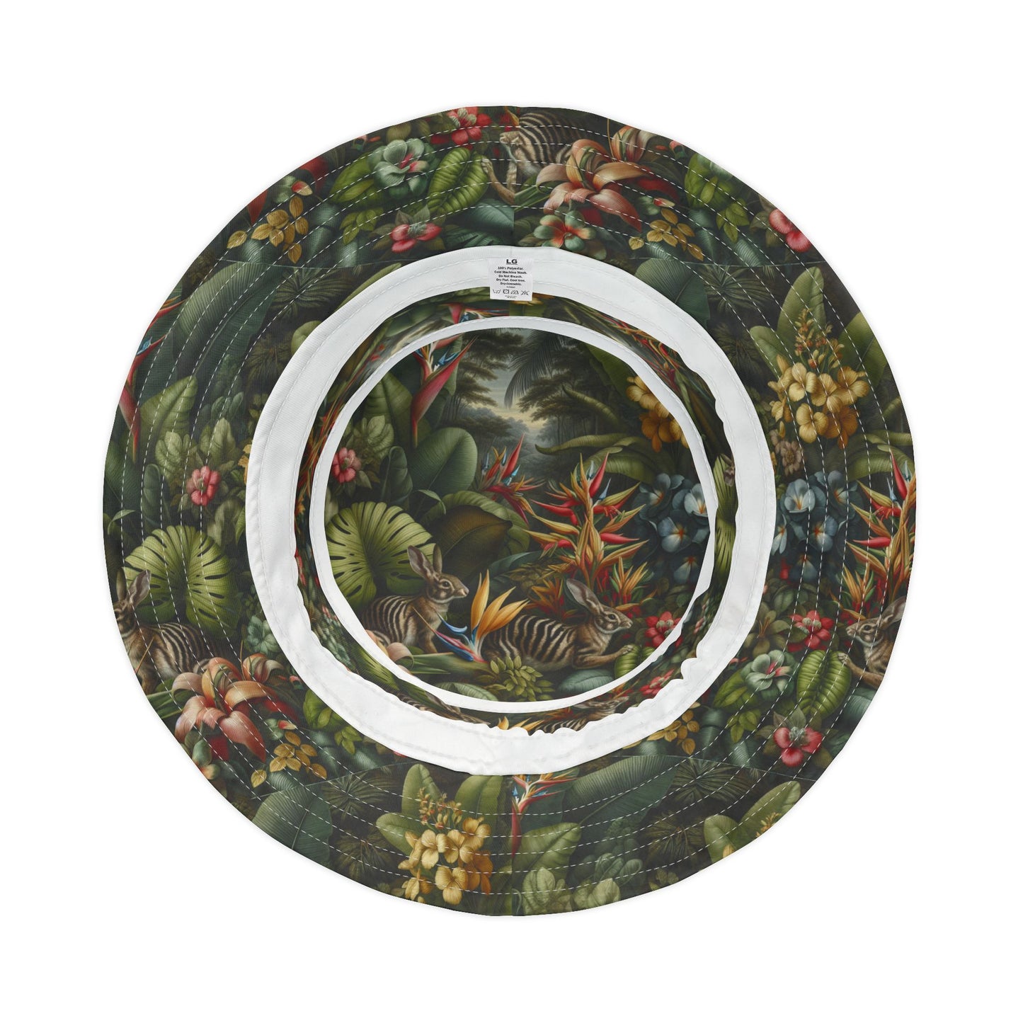 Tropical Polyester Bucket Hat, 2 Sizes - Rainforest Rabbit Outing