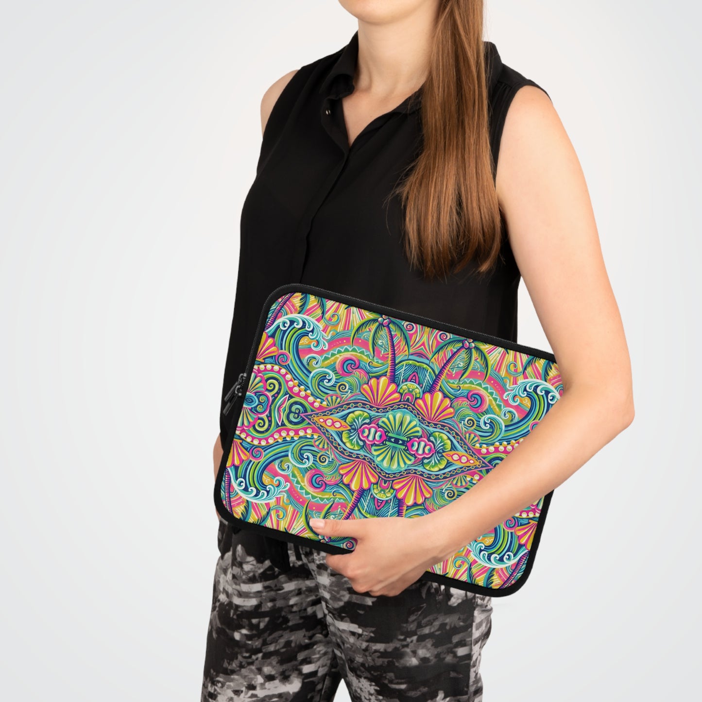 Tropical Laptop Sleeve, 5 Sizes - Perfect for Beach Lovers & Students / Kaleido Bay