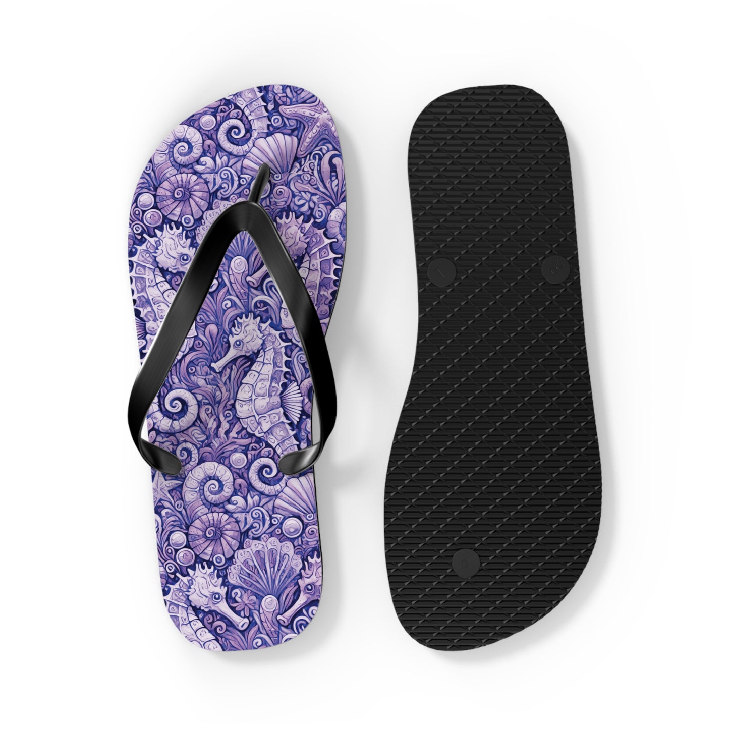 Flip Flops - Seahorses/Amethyst