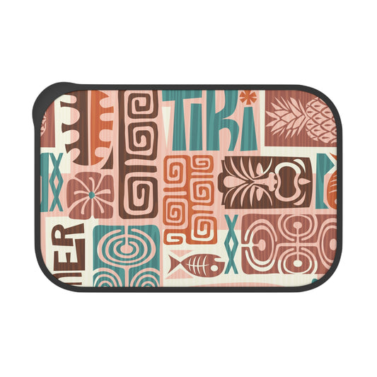 Bento Box with Utensils - Tiki Poster Brown