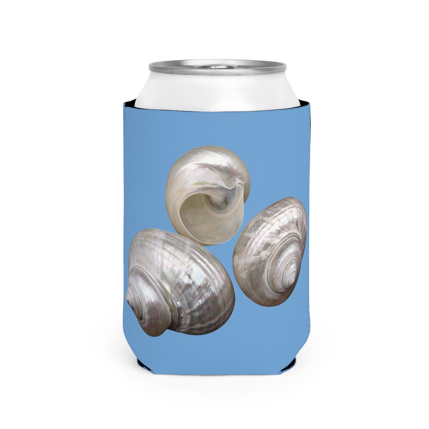 Three Nautilus Shells/Lt. Blue Cooler Sleeve - Perfect for Outdoor Picnics