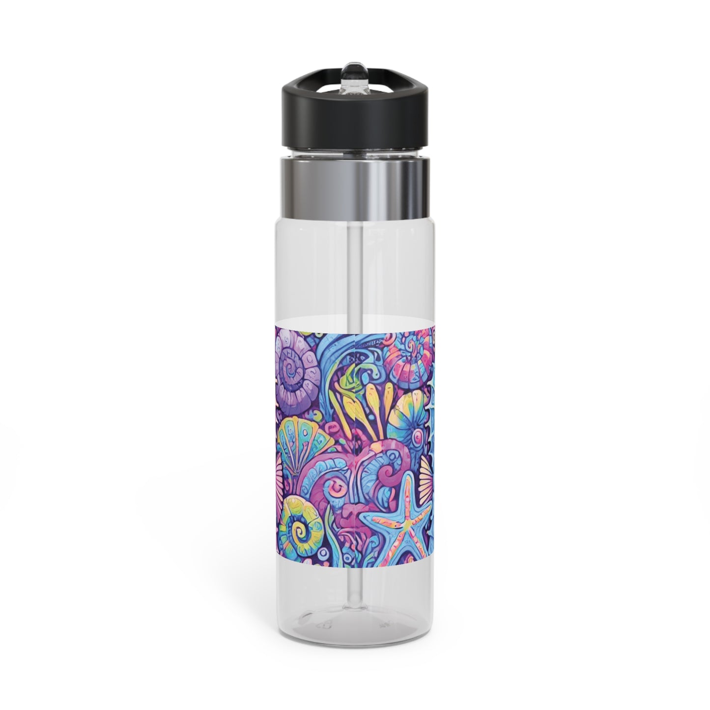 Tropical 20oz Tritan Sport Water Bottle -  Leakproof, Lightweight, BPA-Free / Seahorse Trio, Fantasy Pop