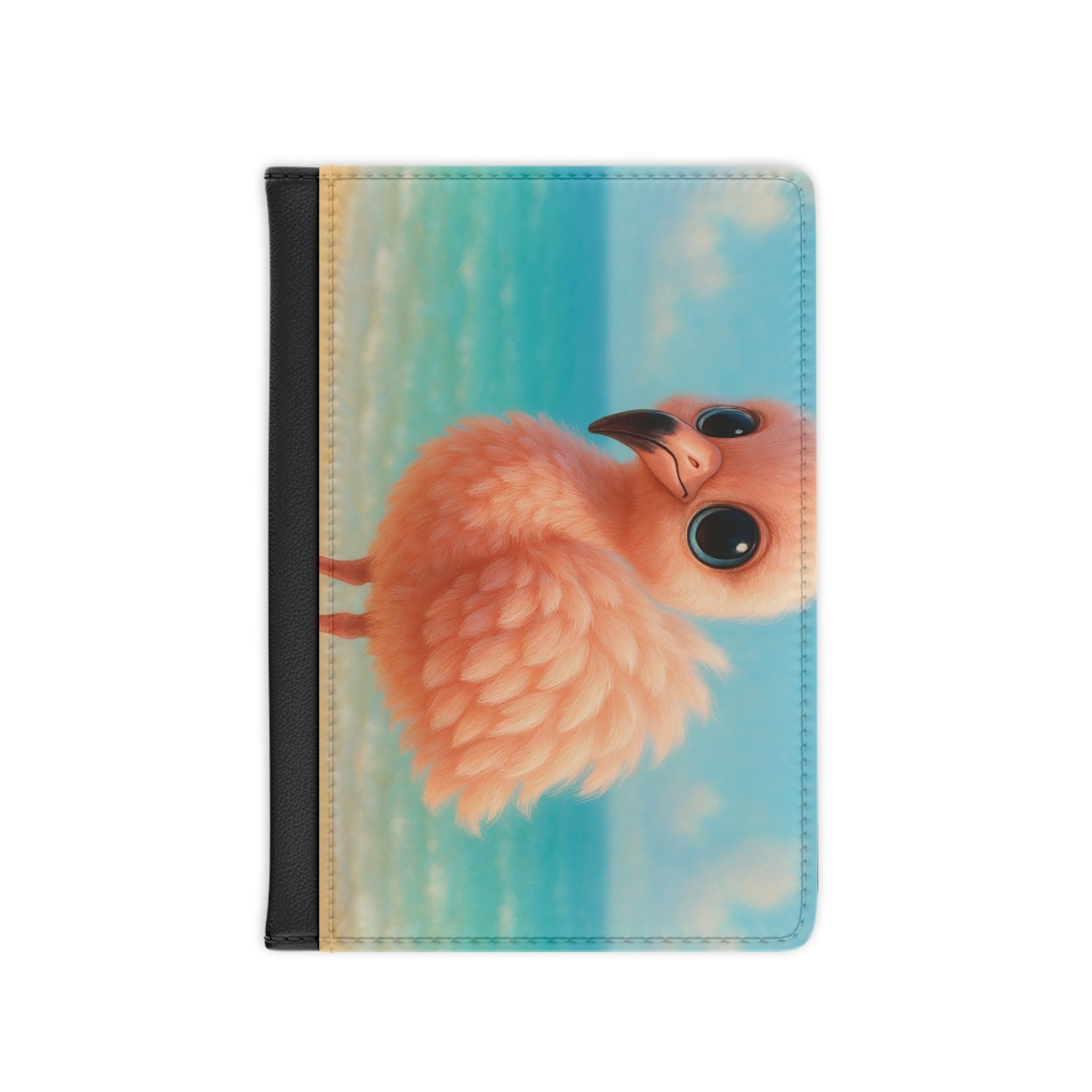 Tropical Passport Cover, Faux Leather - RFID blocking for travel security / Baby Flamingo