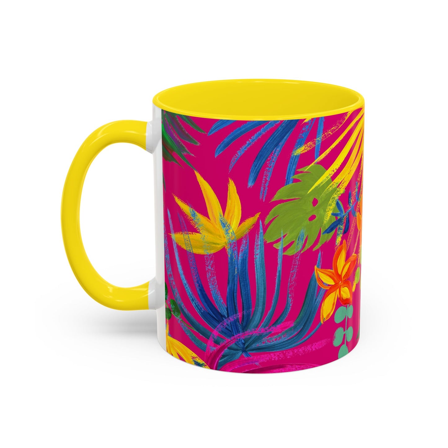 Accent Coffee Mug | Tropical-Inspired Drinkware / Exotic Flora