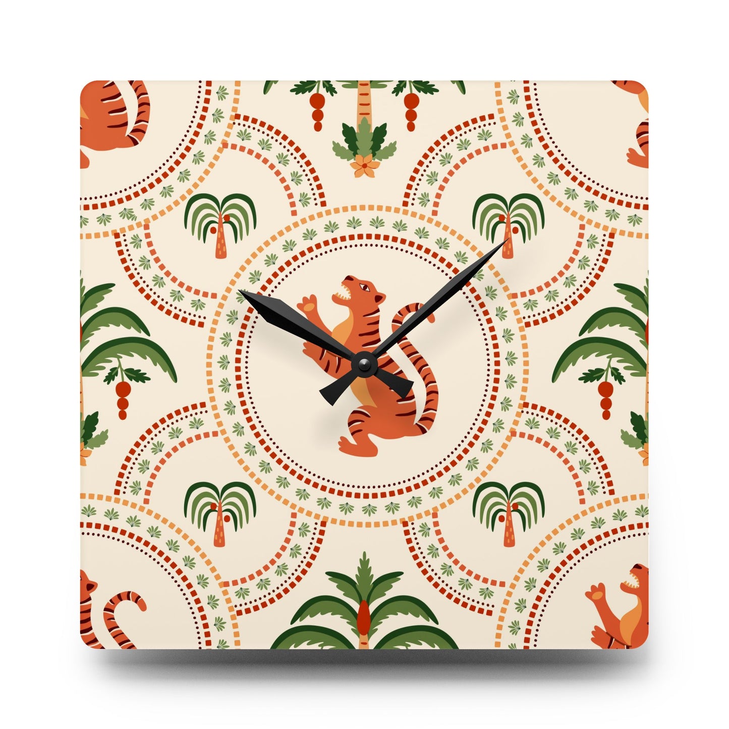 Acrylic Wall Clock, Mosaic Tiger