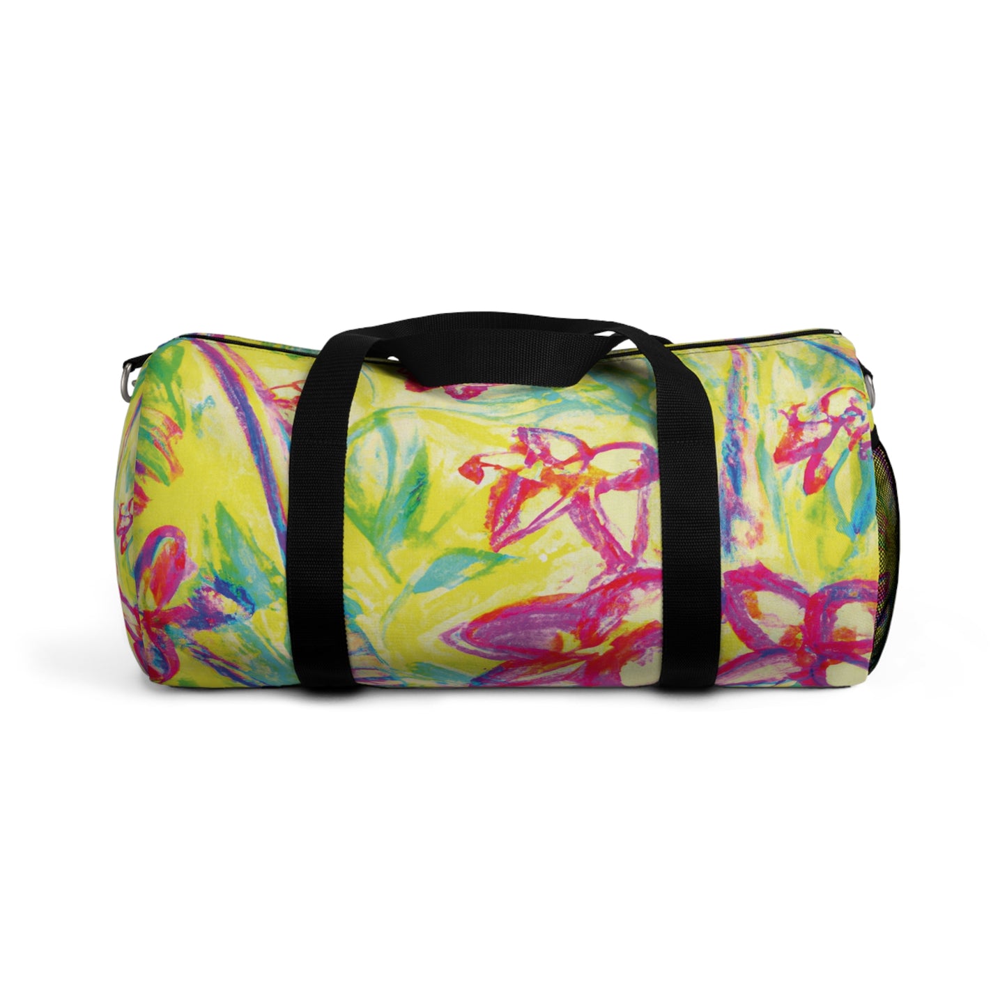 Tropical Rainforest Duffel Bag - Perfect for Travel and Gym / Tropical Doodles, Yellow