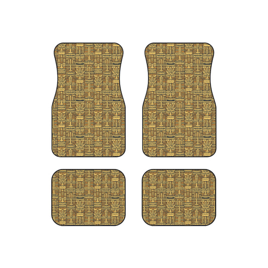 Tropical Old Tiki Totems Car Floor Mats  - Set of 4, Front and Back