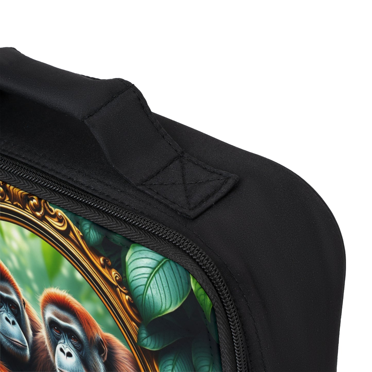 Framed Orangutan Apes Lunch Bag - Eco-Friendly Insulated Tote, Adult and Child Lunchbox / Perfect for Picnics, Beach Outings