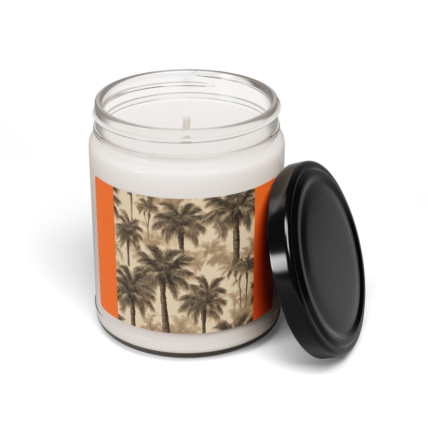 Scented Soy Candle, 9oz, Lisa's Fluffy Palms, medium orange