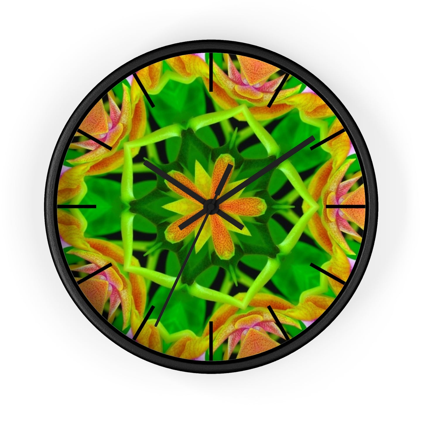 Wall Clock, Orchid Kaleidoscope #2, Hands/Base Variants