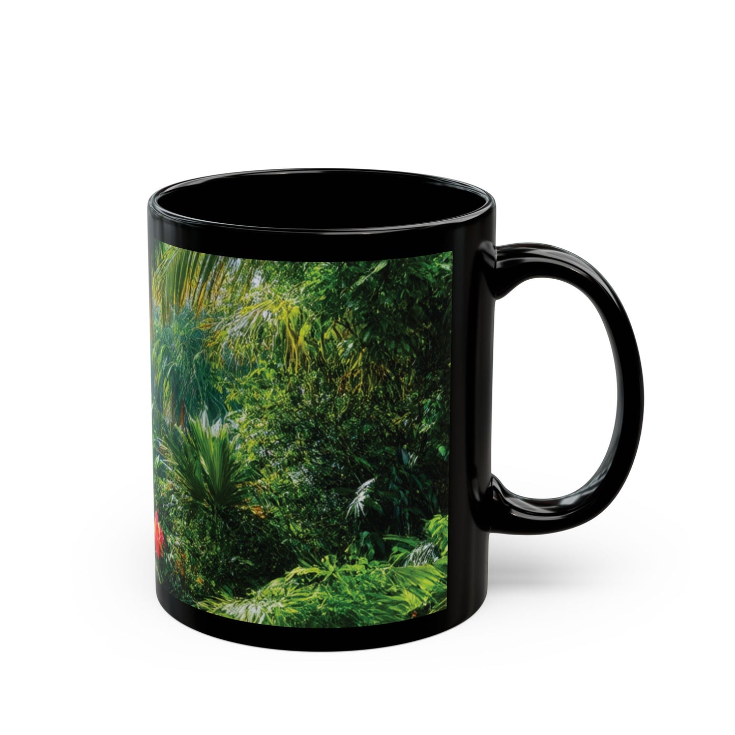 Black Coffee Mug - Rainforest Path