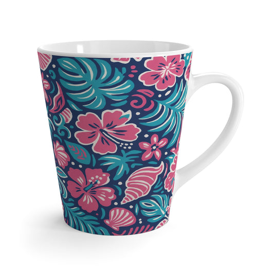Latte White Mug - Beach Dreams, Turquoise