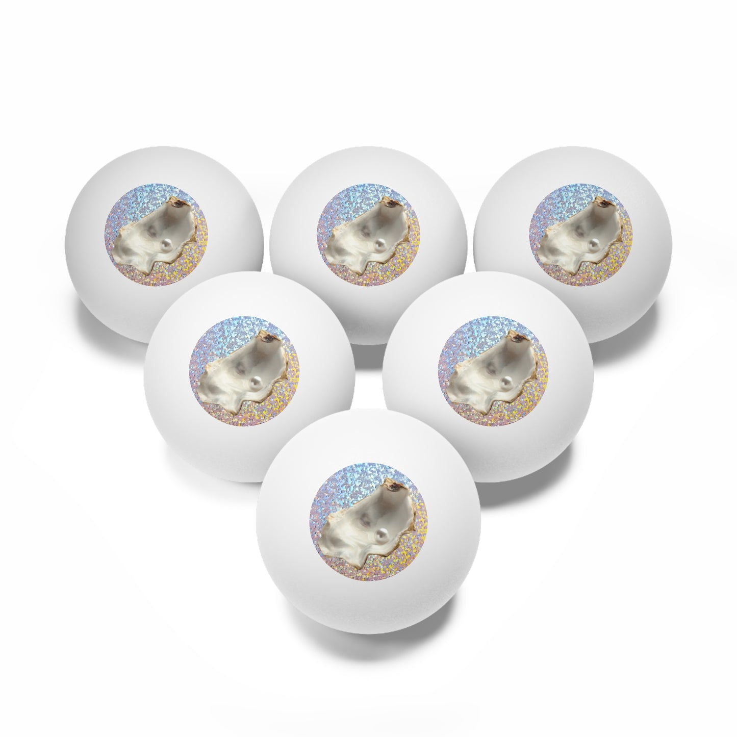 Tropical Paradise Ping Pong Balls - 6 Pack with Disco White Pearl