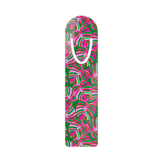 Bookmark - Aluminum, Monstera Pink Pop