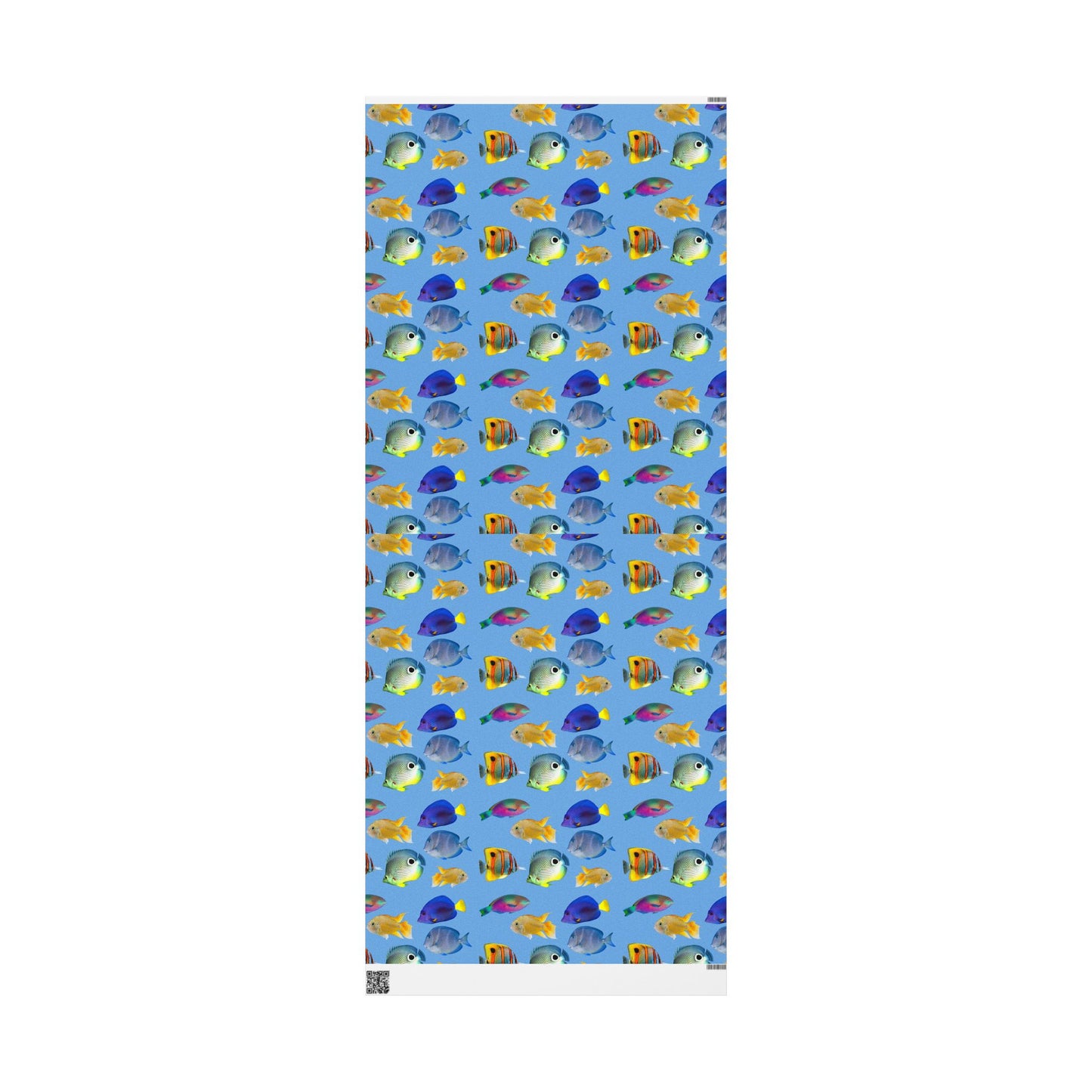 Wrapping Paper - Tropical Gift Wrap for All Occasions, 3 Sizes/2 Finishes / School of Fish, Lt. Blue