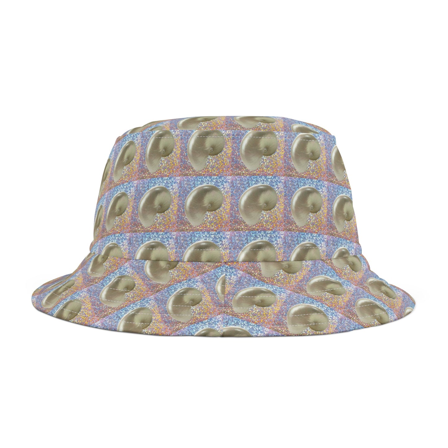 Tropical Polyester Bucket Hat, 2 Sizes - Disco Nautilus Shell