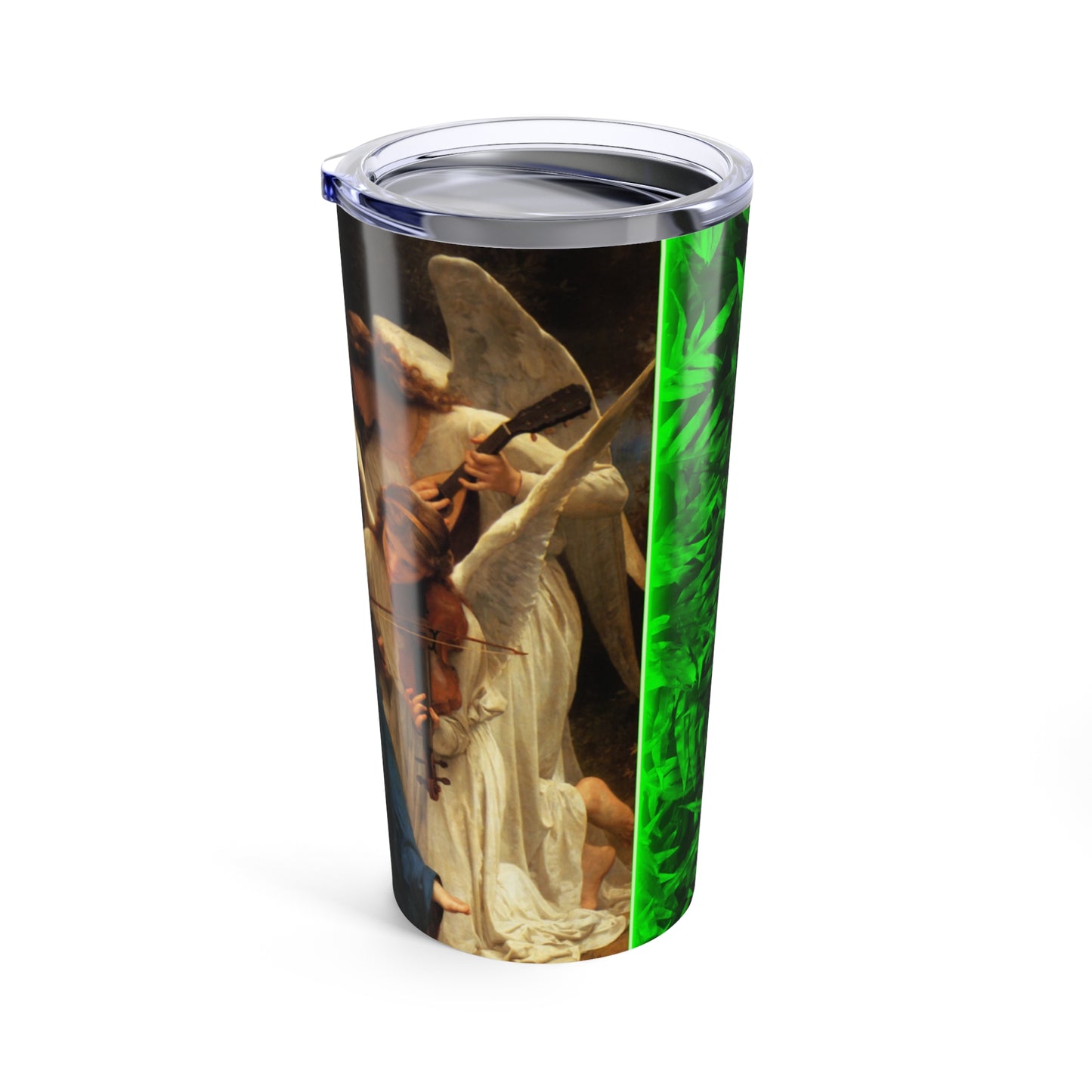 Religious Tumbler 20oz, Green, Tropical Glow Song of the Angels