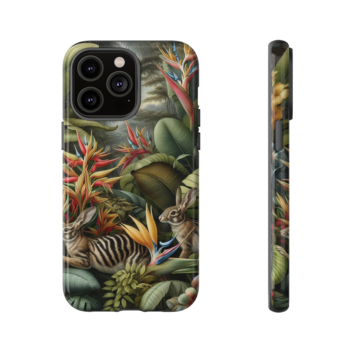Rainforest Rabbit Outing Phone Case - Tough Cases with Summer Vibe
