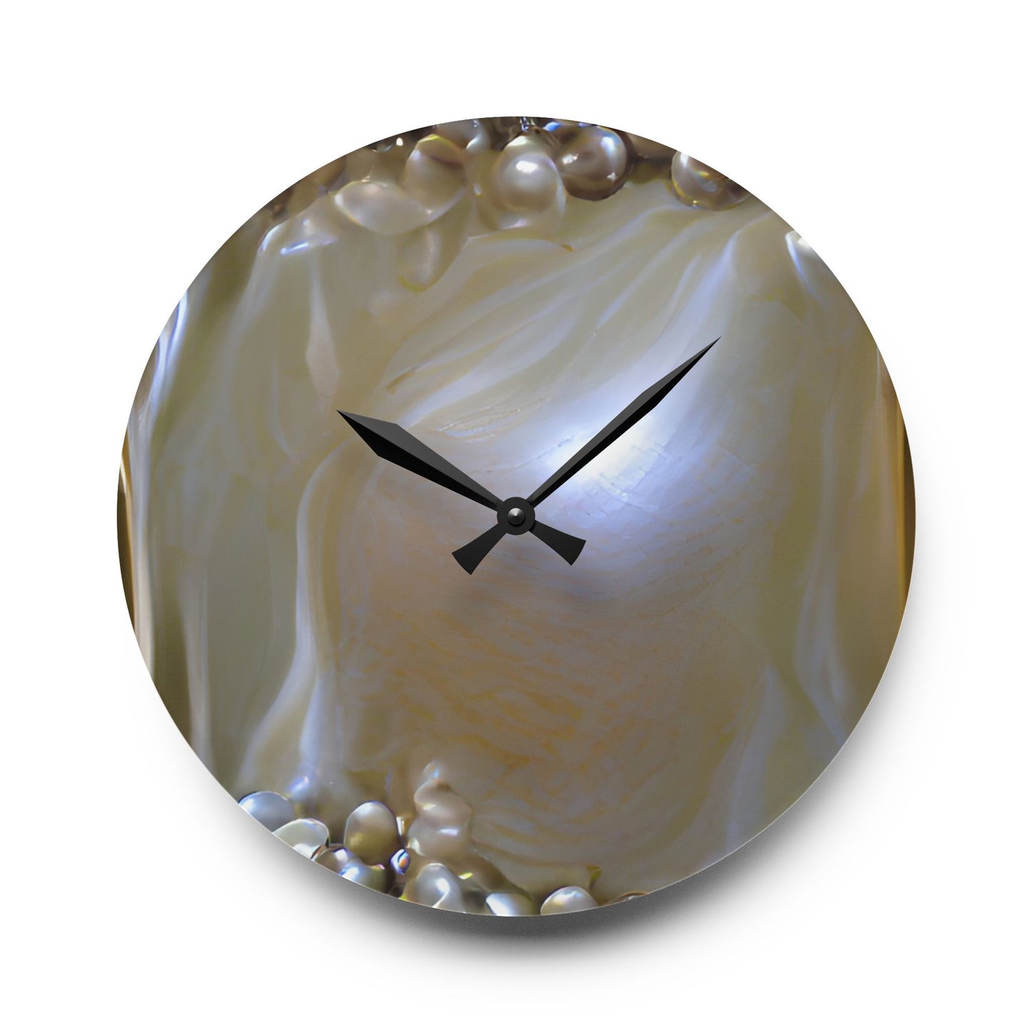 Acrylic Wall Clock - Natural Pearls Dream, Various Sizes